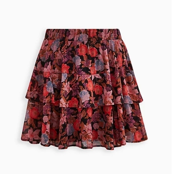 Torrid 3 MINI CRINKLE LUREX TIERED SKIRT - Picture 5 of 11